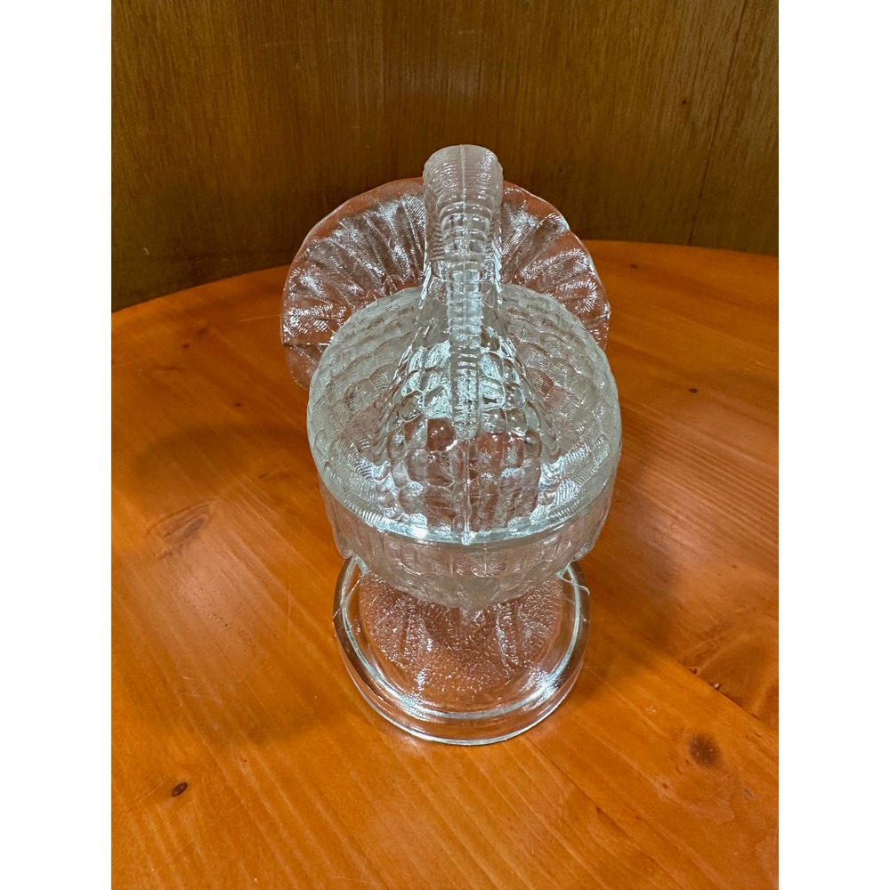 Vintage L. E. Smith Glass Turkey Lidded Dish - 7.5"